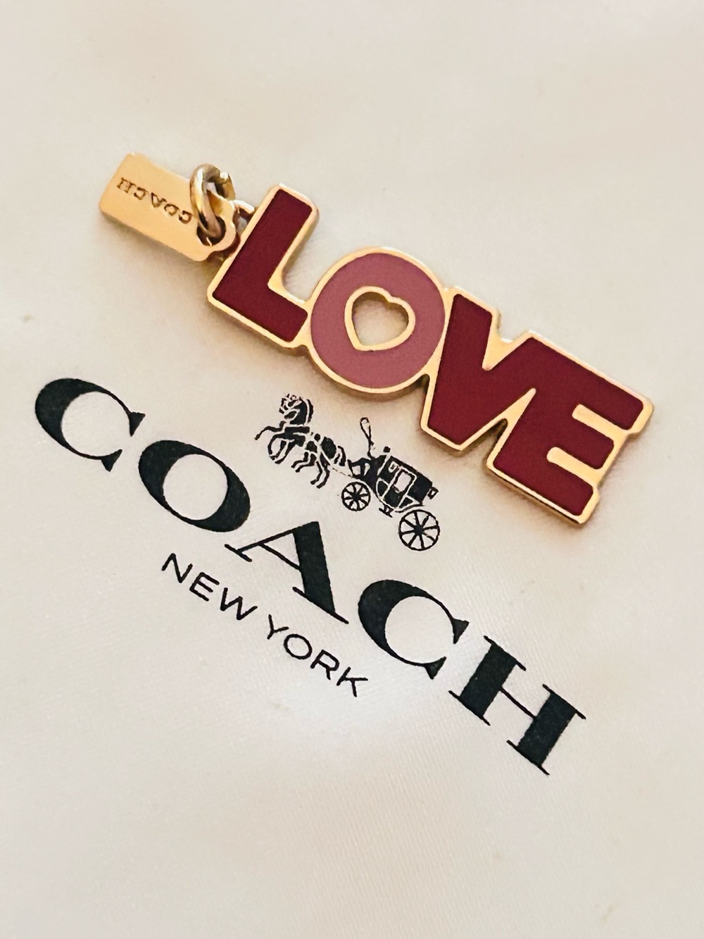 NWOT COACH Love Charm/ Necklace/ Bracelet/ Keychain/ Bag Charm